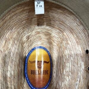 Bull Hide straw cowboy hat 7 1/8